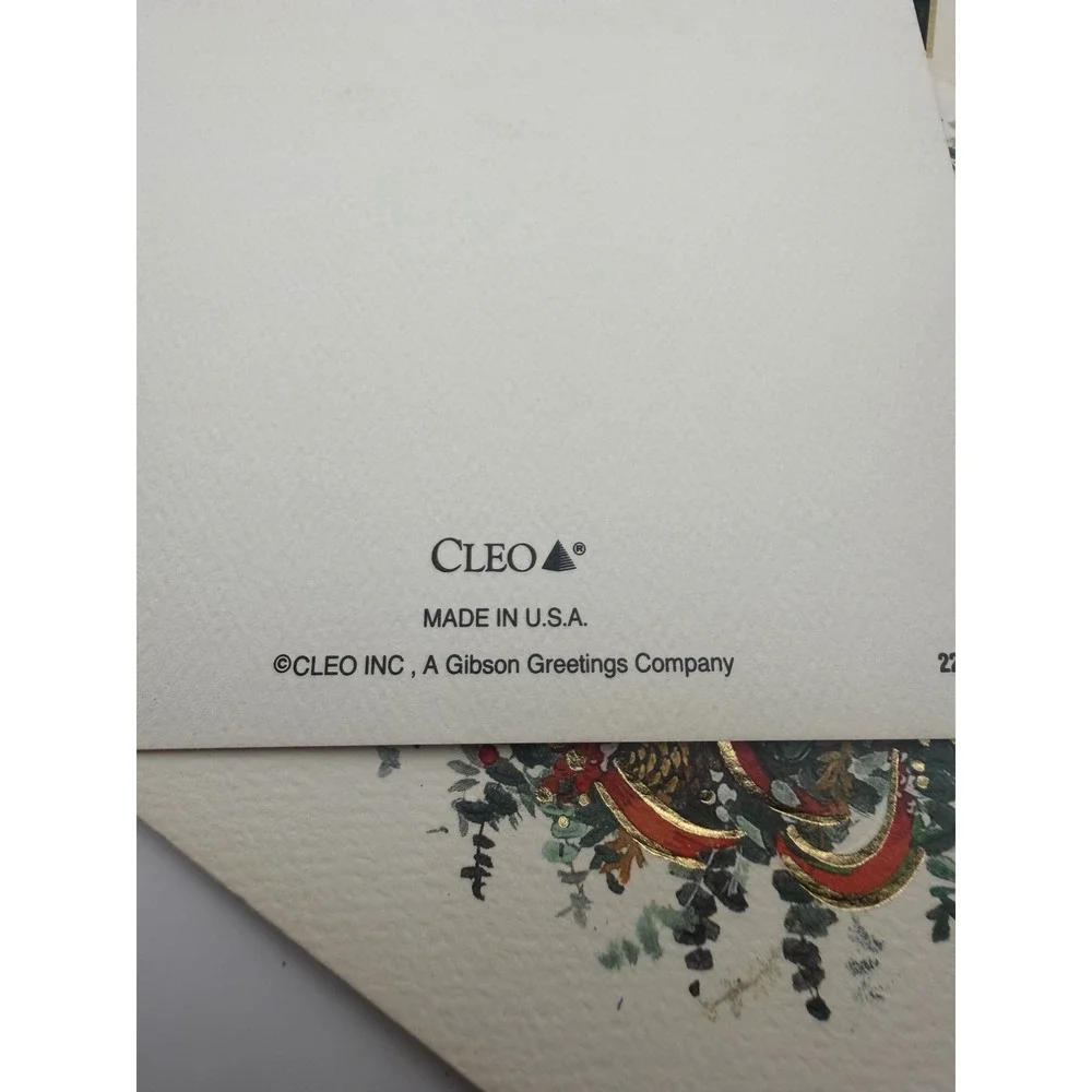 Vintage Cleo Gibson Holiday Christmas Greeting Cards Assorted Wreath LOT 12